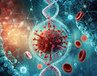 3d rendered illustration of a virus into DNA
