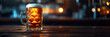 © Margarita Ratatosk - Glass with cold fresh beer on wooden table on blurred background. Oktoberfest and St. Patrick's day celebration in a pub or bar. Card, banner, poster, flyer with copy space