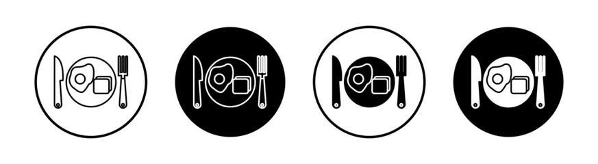 Breakfast flat line icon set. Breakfast Thin line illustration vector