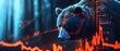 a banner portraying the trading Collapse Symphony with Bear. on a backdrop of a trade exchange with red arrow graphs .
