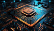 Artificial intelligence powered micro chip, AI processor on motherboard