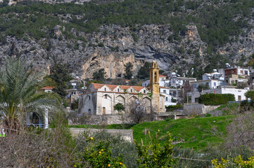 old village in the mountains of Northern Cyprus in winter 2