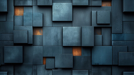 Wall Mural - Wall Covered in Square Patterns