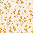 Seamless pattern with yellow flowers