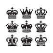 © MSTMIM - Kings crown icon set vector illustration silhouette style