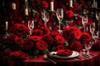  Marvel at the sheer beauty of a background set of marriage red roses arranged gracefully on a table, their velvety petals capturing the essence of passion and romance