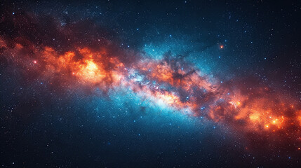 Galaxy with stars, planets and stars in space