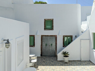 Wall Mural -  Cubiform House In Santorini, Cyclades Islands, Greece