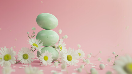 Wall Mural - Creative pastel Easter celebration concept