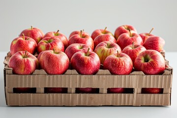 Wall Mural - Delivery of farm apples from the orchard. Backdrop with selective focus and copy space