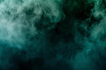  Abstract backdrop with a cloud of green and blue smoke on a black isolated background Creating a soft Mysterious And spooky design concept for horror or fantasy-themed projects