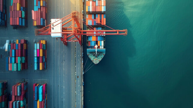 A container ship docked at a port undergoing a thorough inspection by port authorities to verify its compliance with safety standards.