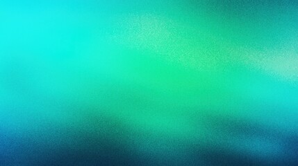 Wall Mural - Grainy gradient from green to blue, creating a sense of depth and volume. Grainy gradients style, vintage noise, abstract background