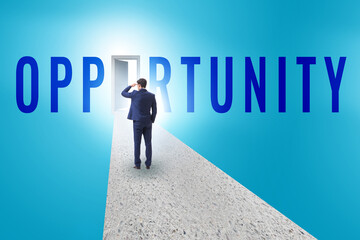 Wall Mural - Opportunity concept with road leading to exit