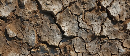 Poster - A detailed view of a cracked brown tree trunk showcasing its unique pattern and natural building material.