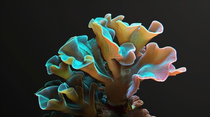 Wall Mural - Tube Coral in the solid black background