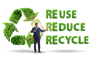 Wall Mural - Recycling logo with ecology concept