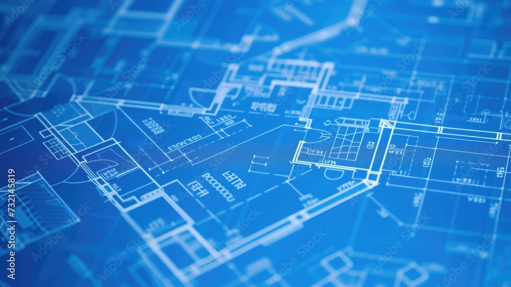 A detailed blueprint, showcasing the complexity and precision of ...