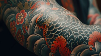 Traditional Japanese Irezumi Tattoo on Arm