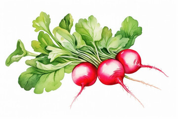 Wall Mural - Fresh, Organic Red Radish Salad: A Delicious and Healthy Vegan Dish on a Wooden Table.