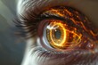 Human Cyborg AI Eye ciliated cell. Eye backdrop optic nerve lens eye disorder color vision. Visionary iris visionary philosophy sight strabismus surgery eyelashes