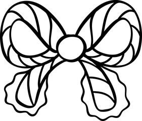 Wall Mural - Coquette cowgirl rope bow outline for coloring