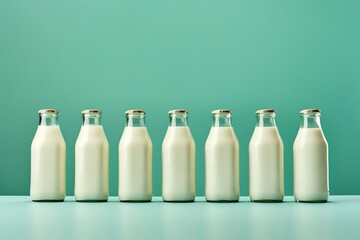 Wall Mural - milk drink bottle mockup on green background