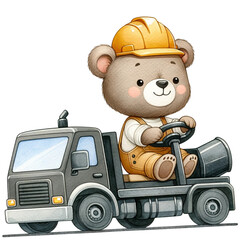 Wall Mural - cute construction teddy bear