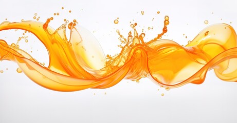 Sticker - Orange juice splashes onto the white surface