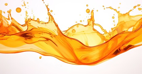 Wall Mural - Orange juice splashes onto the white surface