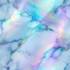 Wall Mural - Seamless pastel marble stone pattern with holographic iridescent colors