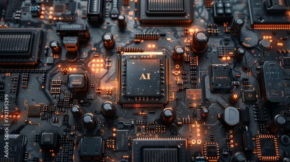 AI, artificial intelligence concept CPU digital technology artificial ...