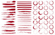 Vector set of grunge brush strokes lines and circles