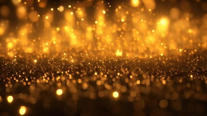 Wall Mural - Golden Christmas Lights and Tree Bokeh Holiday Glow