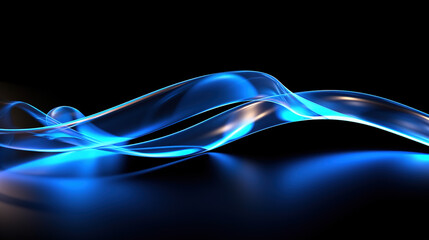 blue wave shape abstract technology background.dark blue and glow particle abstract background.blue 