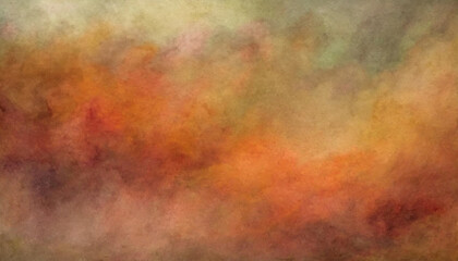 Wall Mural - Orange gradient watercolor painting, grungy abstract background