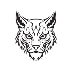 Wall Mural - Head of lynx as a mascot isolated on white Stock Vector