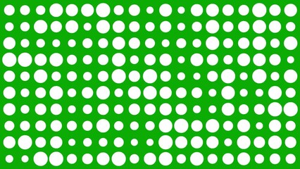 Wall Mural - White circular dots pattern on green screen background