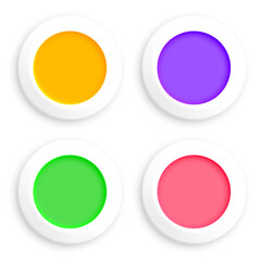 Wall Mural - 3d style blank web round button in pack