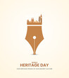 World heritage day. Heritage day creative design for social media banner, poster, 3D Illustration
