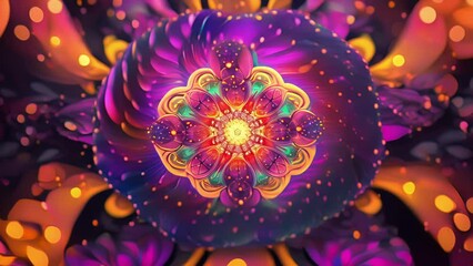 Wall Mural - a groovy bline comes to life through a kaleidoscope of colorful patterns and abstract forms conveyin