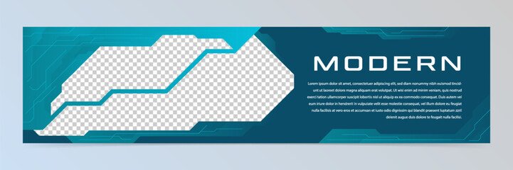 Wall Mural - Modern abstract technology LinkedIn banner template