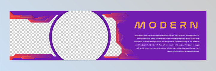 Wall Mural - Modern abstract technology LinkedIn banner template