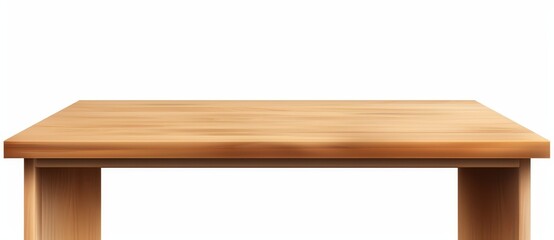 Poster - empty wooden table on white background