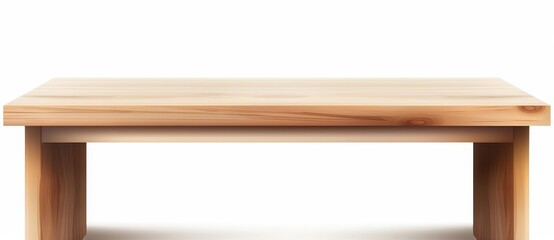 Poster - empty wooden table on white background