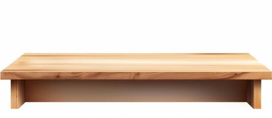 Poster - empty wooden table on white background
