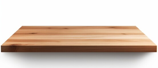 Poster - empty wooden table on white background