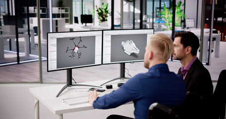 Sticker - Men Using 3D CAD Software