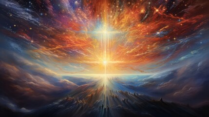 sacred celestial skies: capturing the ethereal aura of the soul in nature's splendor