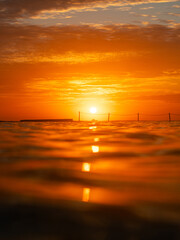 Wall Mural - beautiful sunrise view from the ocean pool.